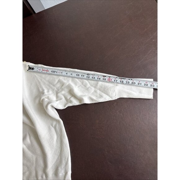 Ralph Lauren Women's Ribbed Ivory Sweater W/Gold Button Detail L - Picture 8 of 8